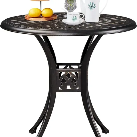 BOXED YAHEETECH 78CM ROUND GARDEN DINING TABLE - BRONZE (1 BOX)
