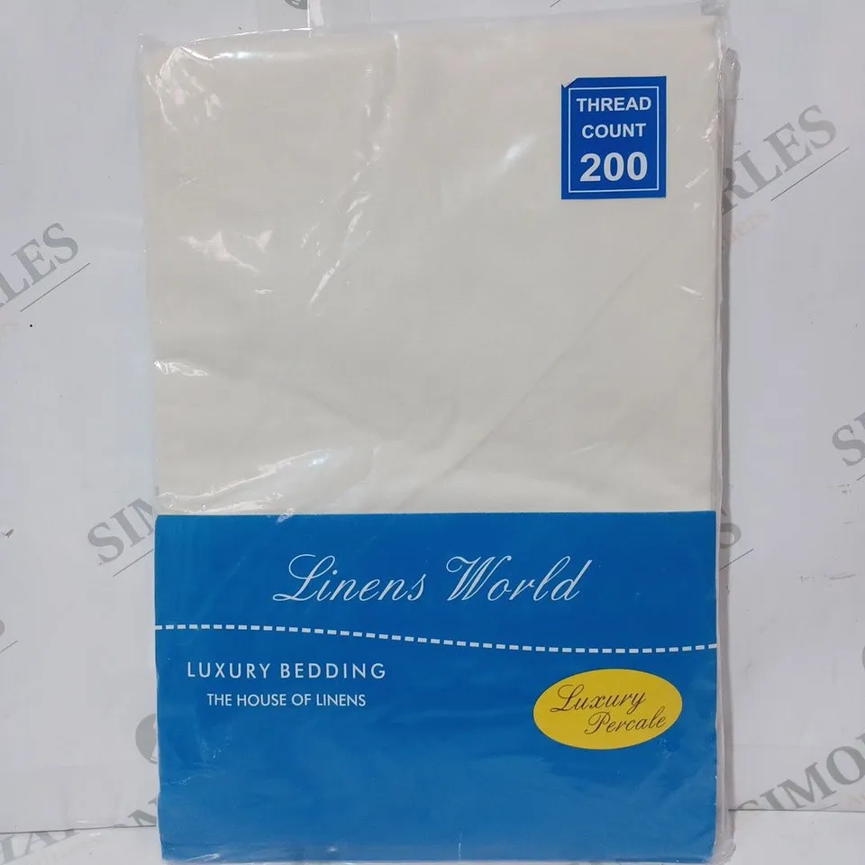 LINENS WORLD EGYPTIAN COTTON FITTED SHEET - SIZE UNSPECIFIED