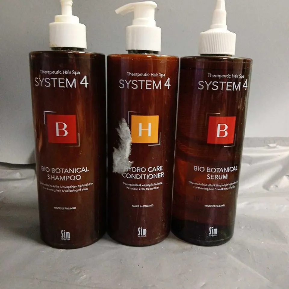 SIM SENSITIVE LOT 3 ASSORTED HAIRCARE PRODUCTS TO INCLUDE - BIO BOTANICAL SERUM - HYDRO CARE CONDITIONER - BIO BOTANICAL SHAMPOO