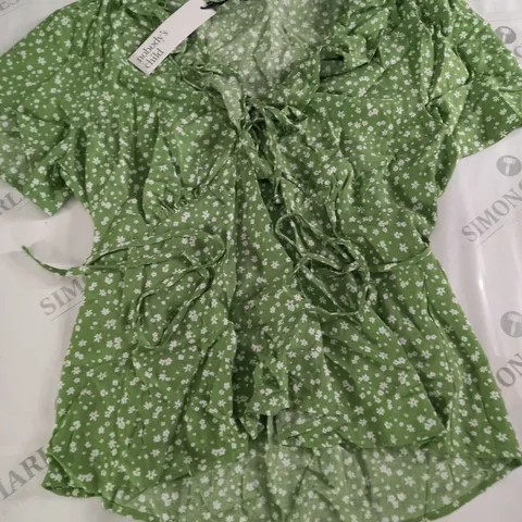 NOBODYS CHILD JOIEY BLOUSE IN GREEN - 10