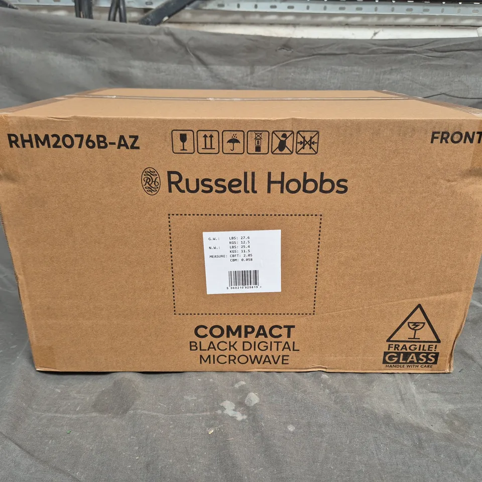 RUSSELL HOBBS COMPACT BLACK DIGITAL MICROWAVE RHM2076B-AZ