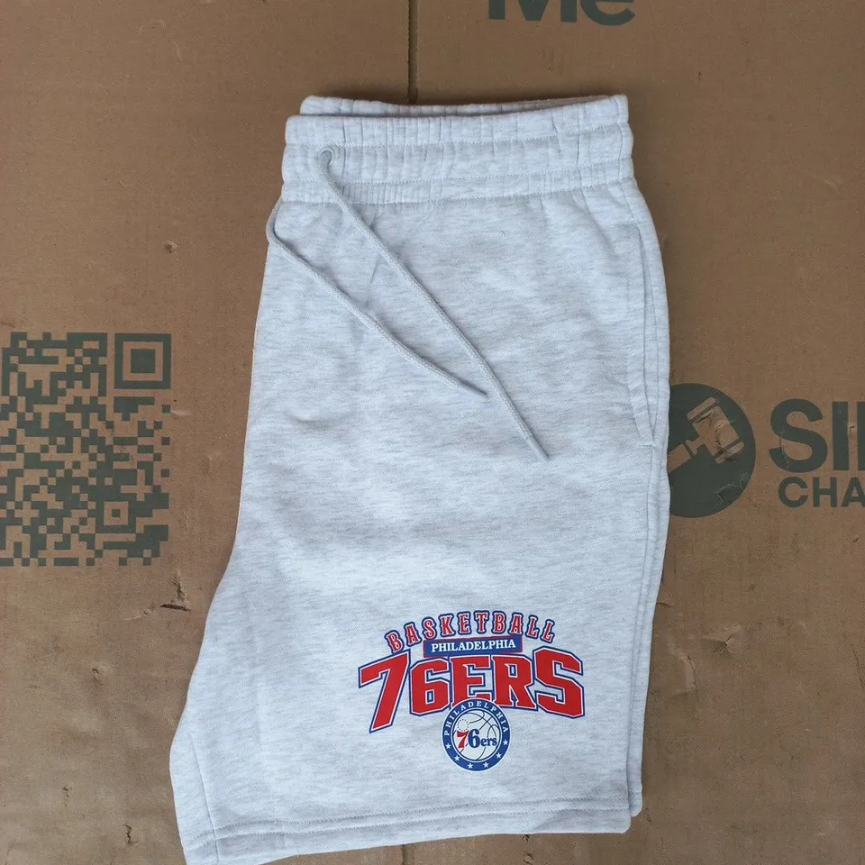 NBA PHILADELPHIA 76ERS SWEAT SHORTS IN GREY SIZE LARGE