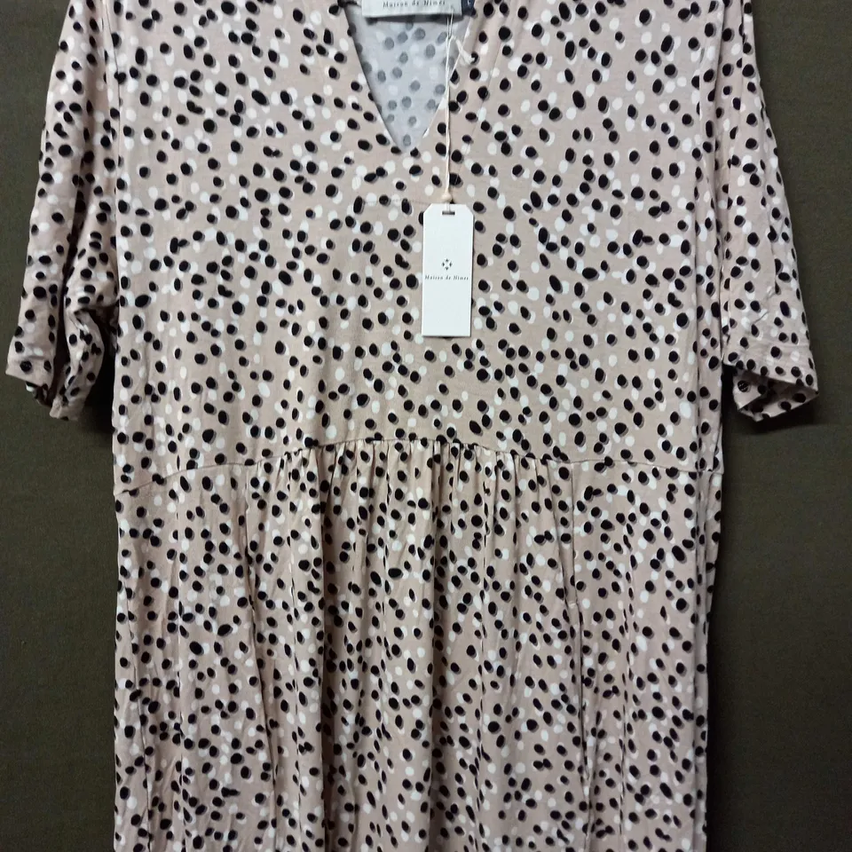 MAISON DE NIMES MAXI DRESS POKEDOT STONE - LARGE