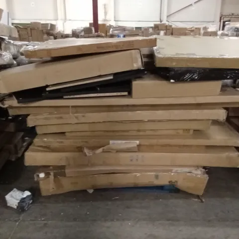 PALLET OF DESIGNER HOME FURNITURE PARTS AND PIECES; WARDROBE AND BED PARTS ETC