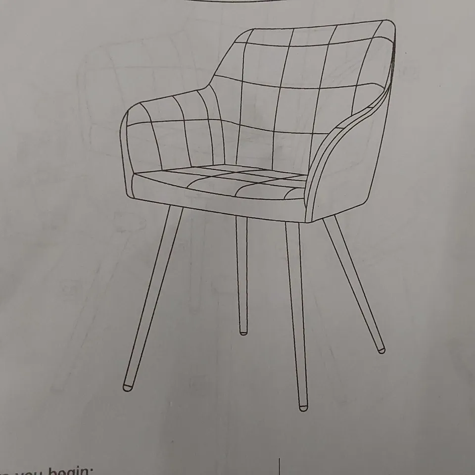 BOXED SET OF 2 CLIPOP CLARA CREAM VELVET CHAIRS (1 BOX)