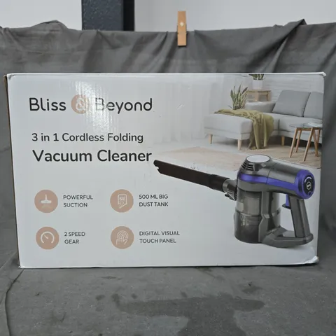 BOXED BLISS & BEYOND 3-IN-1 CORDLESS FOLDING VACUUM CLEANER