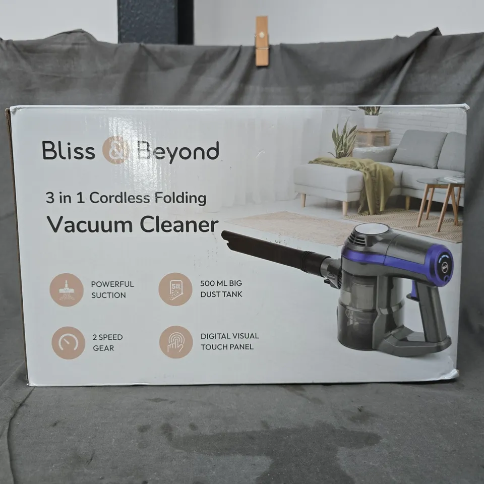 BOXED BLISS & BEYOND 3-IN-1 CORDLESS FOLDING VACUUM CLEANER