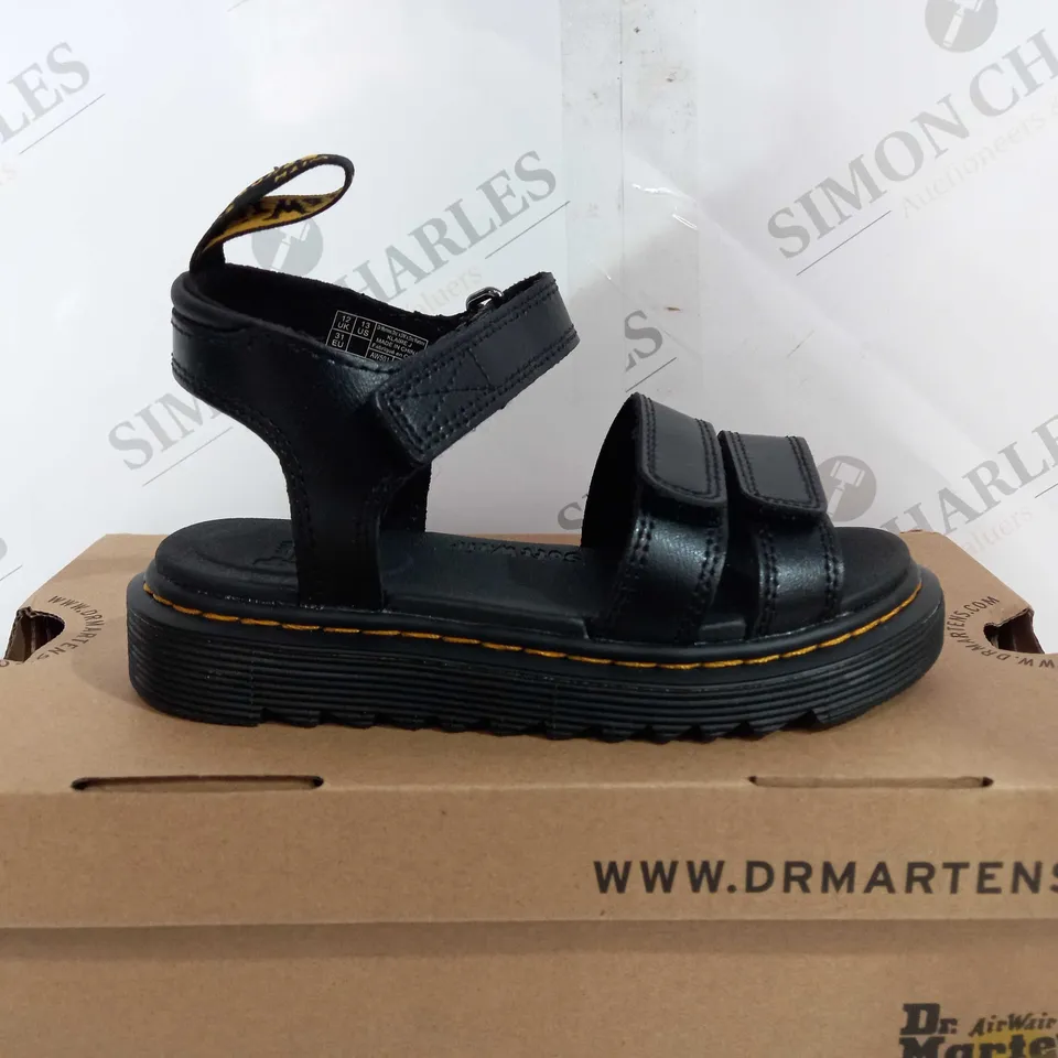 BOXED DR MARTINS DM KLAIRE JUNIOR BLACK SANDALS- UK KIDS 12