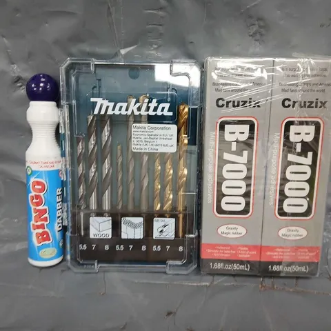 APPROXIMATELY 10 ASSORTED HOUSEHOLD ITEMS TO INCLUDE BINGO DABBER, CRUZIX B-7000 GRAVITY MAGIC RUBBER, ETC