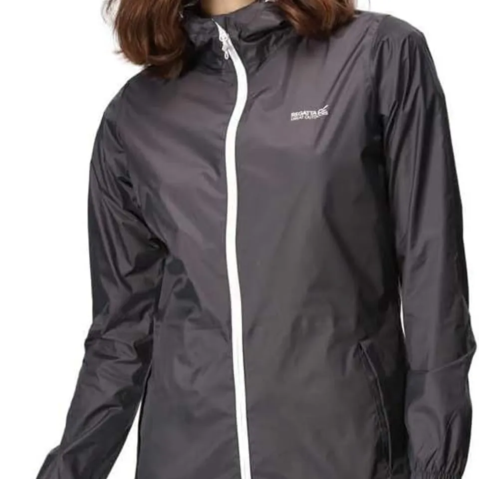 REGATTA PACK IT III WOMEN'S LIGHTWEIGHT WATERPROOF WALKING JACKET SEAL GREY SIZE 12