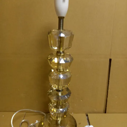 DESIGNER STYLE TABLE LAMP (BASE ONLY) IN CLOUDED GLASS