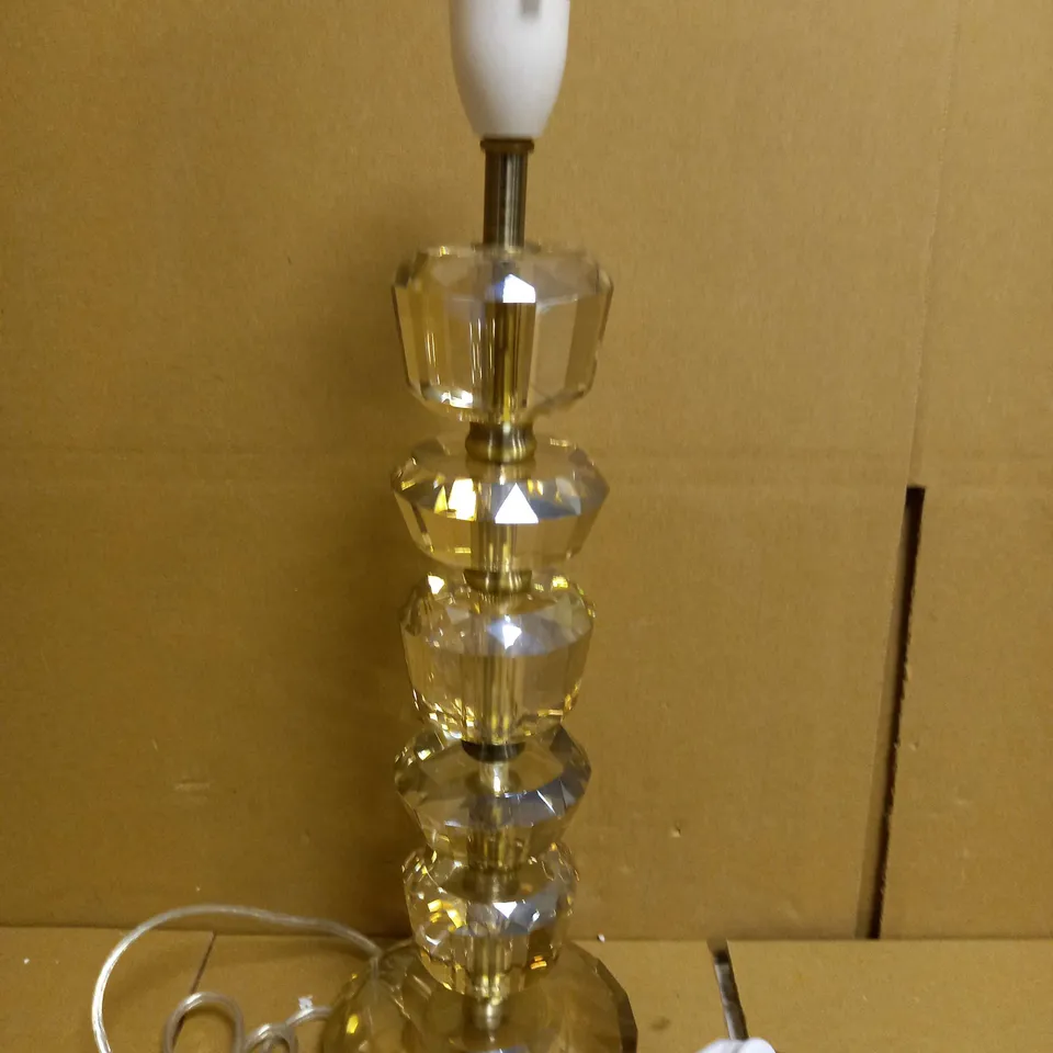 DESIGNER STYLE TABLE LAMP (BASE ONLY) IN CLOUDED GLASS