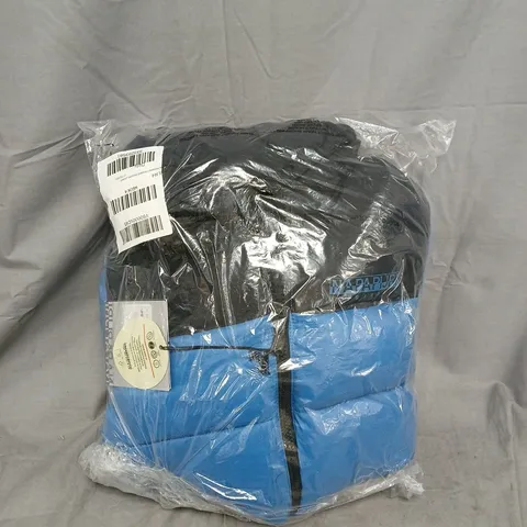 NAPAPIJIRI HORNELEN HOODED INSULATED JACKET – BLUE & BLACK, 12YRS