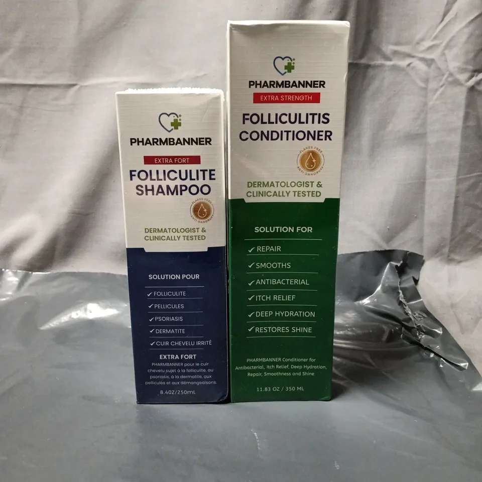 PHARMBANNER FOLLICULITIS SHAMPOO & CONDITIONER – EXTRA FORT, 250ML & 350ML