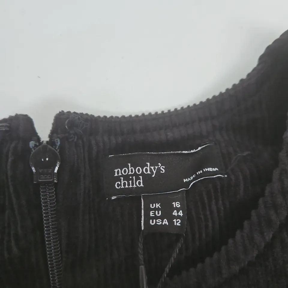 NOBODY'S CHILD BLACK CORDUROY GARMENT – UK 16 (EU 44, USA 12) – 