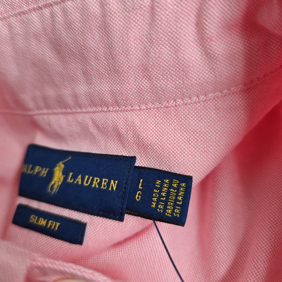 RALPH LAUREN SLIM FIT PINK OXFORD SHIRT – MEN'S - LARGE