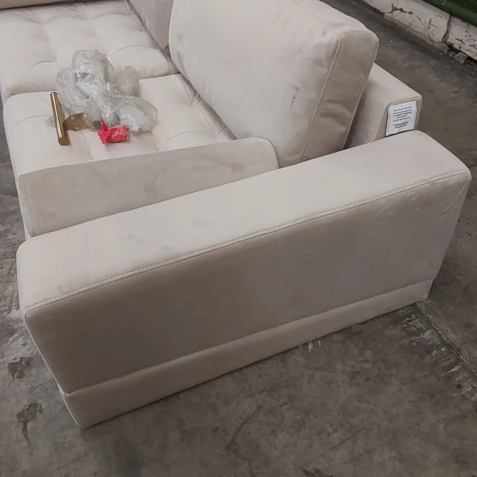 DESIGNER 3 SEATER CRUSHED VELVET SOFA WITH CUSHIONS 