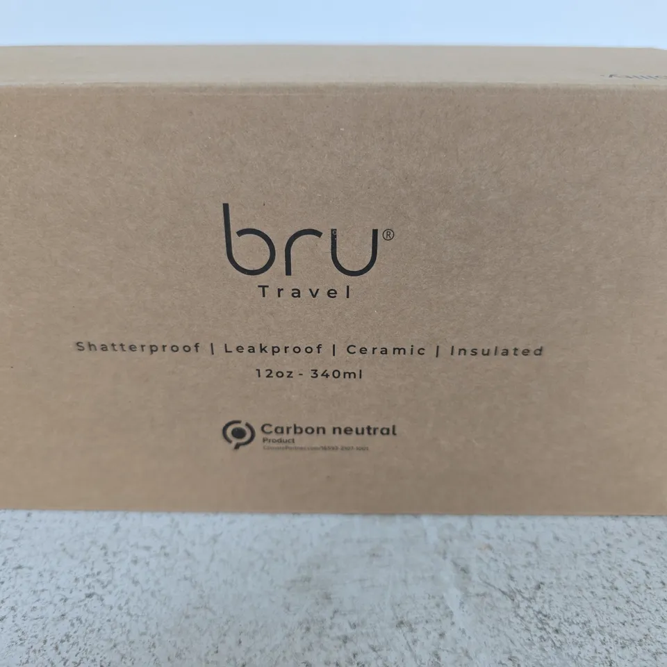 BRU TRAVEL INSULATED TRAVEL MUG 12OZ (340ML) – PURPLE, BOXED