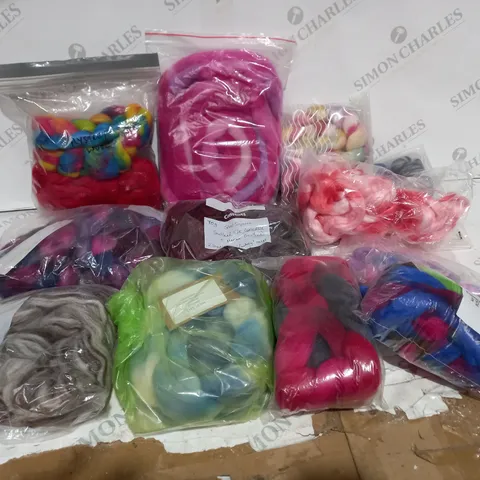 12 ASSORTED BAGS OF FABRIC