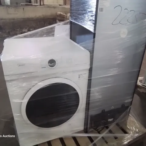 MIDEA FREESTANDING WASHING MACHINE 8KG WHITE AND HISENSE RR220D4ABF 52CM FREESTANDING RETRO FRIDGE