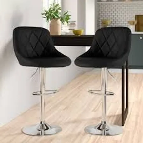 BOXED NEO MADRID FAUX LEATHER BAR STOOL - BLACK (1 BOX)