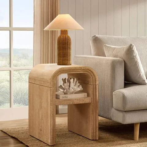 BOXED ALORA SIDE TABLE - WASHED WOOD (1 BOX)