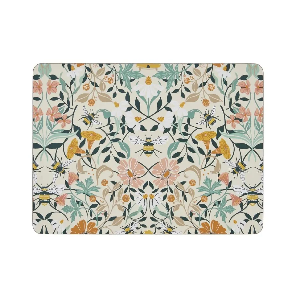 BOXED BEE BLOOM ANIMAL PRINT RECTANGLE PLACEMAT