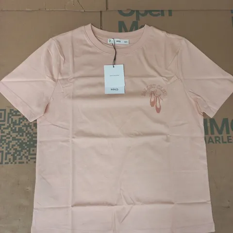 MANGO BALLET CLUB SHORT SLEEVE T-SHIRT IN PINK SIZE SMALL