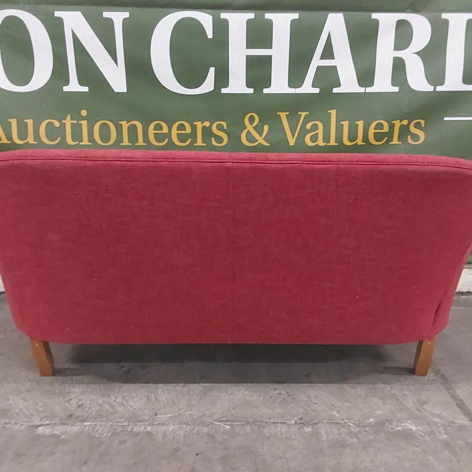 QUALITY DESIGNER 3 SEATER FABRIC SOFA - RED
