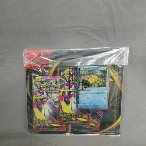 POKEMON MEGA EVOLUTION TRADING CARD GAME BOOSTER SET — PSYDUCK CARD, THREE BOOSTER PACKS, SEALED