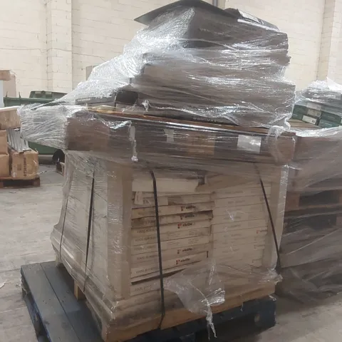 PALLET CONTAINING A VERY LARGE QUANTITY OF BRAND NEW ASSORTED LUXURY VINYL TILE FLOORING TO INCLUDE: CANTESSE URBAN COLLECTION DARK SLATE, ELETILE UK PINK ASTRAL