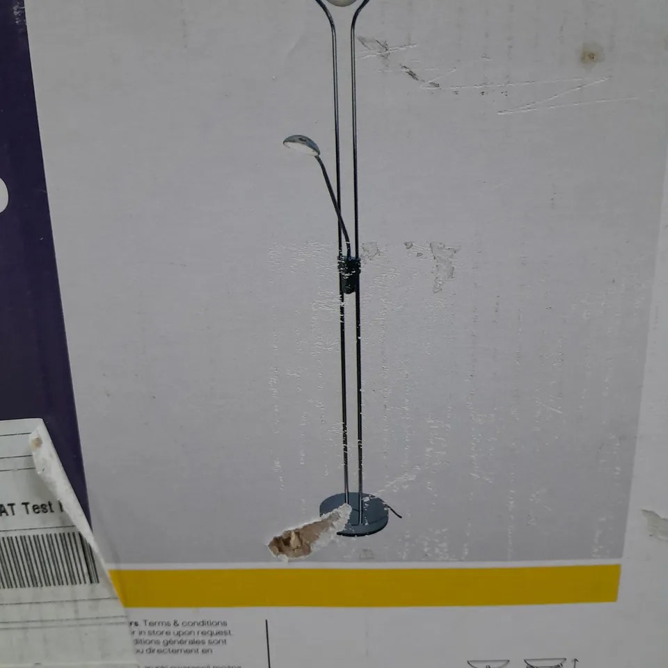 GOODHOME PULMOZ CHROME EFFECT LED MOTHER & CHILD FLOOR LIGHT - COLLECTION ONLY