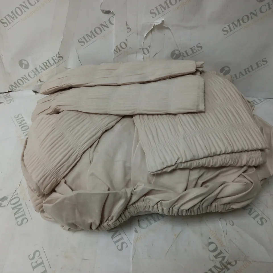 SUPERSOFT BY COZEE HOME TEXTURED STRIPE DUVET SET STONE DOUBLE