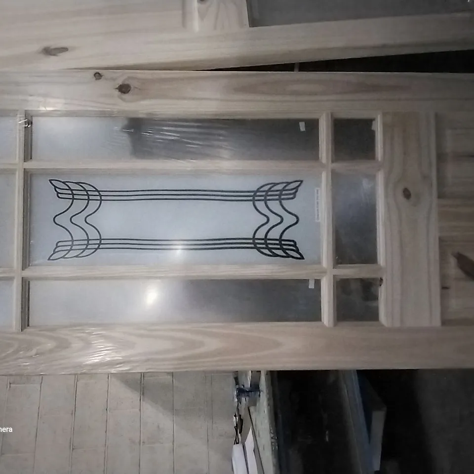 2 PANEL KNOTTY PINE GLAZED INTERNAL DOOR 1981 × 686MM