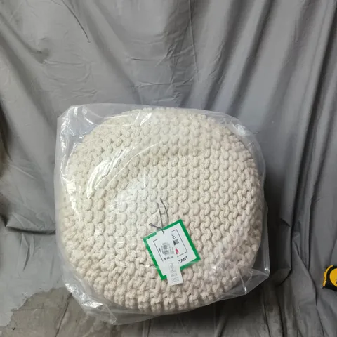 JOHN LEWIS CHUNKY KNIT CUSHION SEAT WHITE 50 X 33 CM – MADE IN INDIA