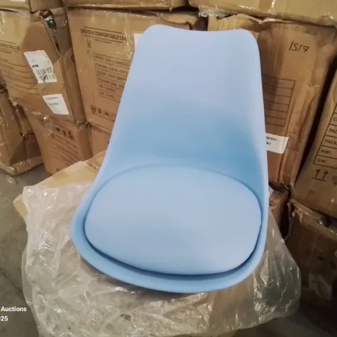 BOXED PLASTIC DINNING CHAIR - BLUE (1 BOX)