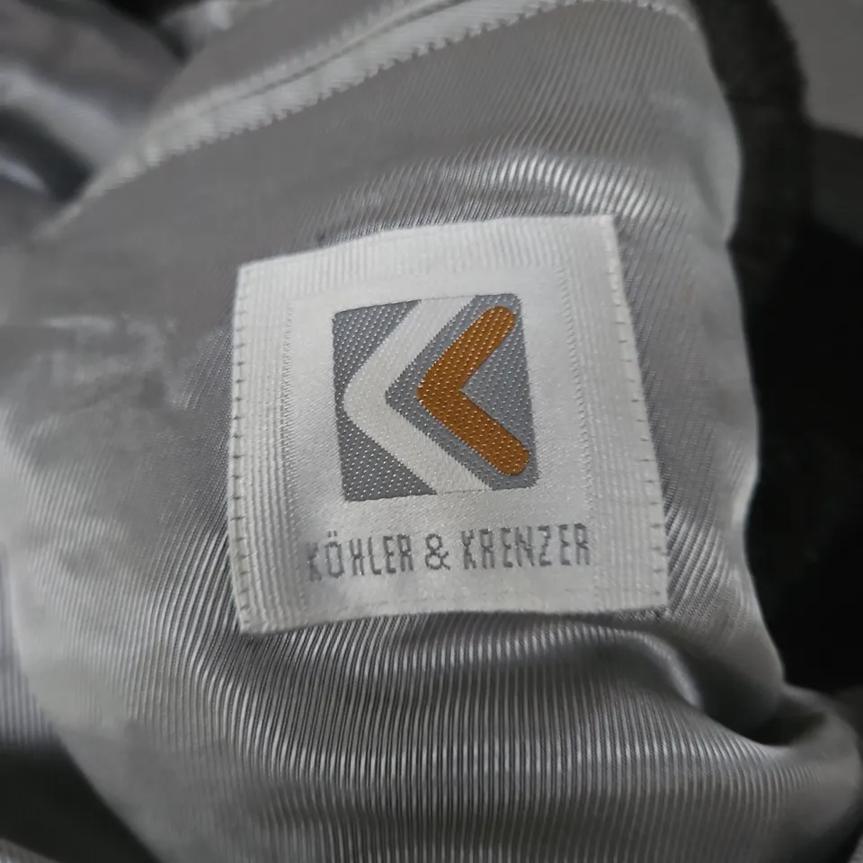 KOHLER AND KRENZER FAUX FUR BLACK OVER COAT SIZE EU 44