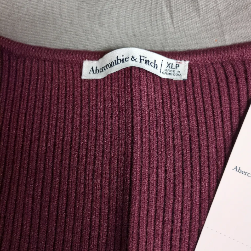 ABERCROMBIE & FITCH BURGUNDY KNIT DRESS – UK 18