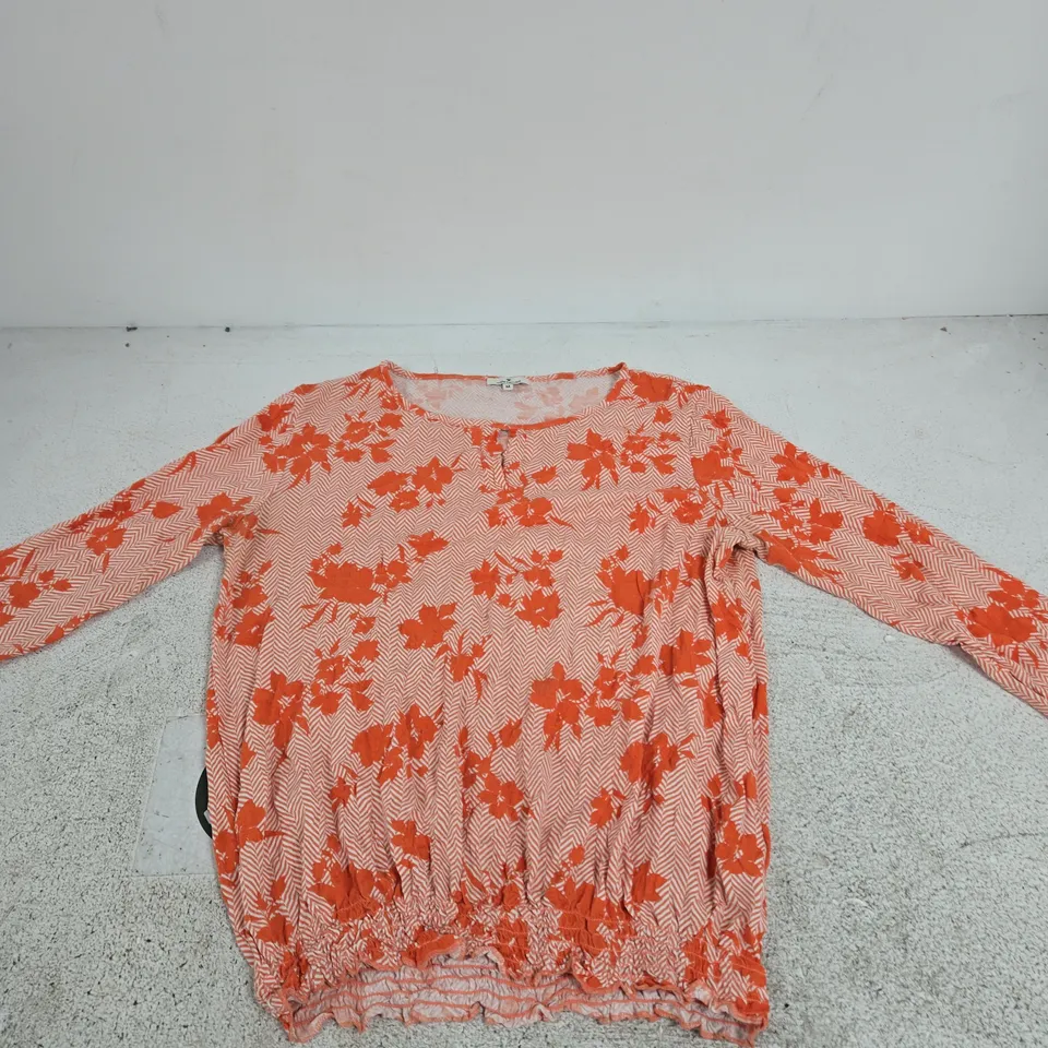 TOM TAILOR WOMEN'S TOP – ORANGE FLORAL PRINT, SIZE M