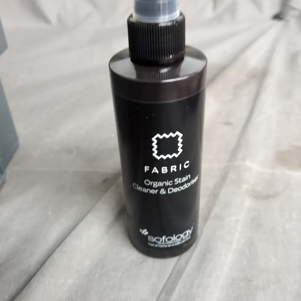 TOTE OF APPROXIMATELY 14 ASSORTED ITEMS TO INCLUDE: SOFOLOGY FABRIC CLEANER