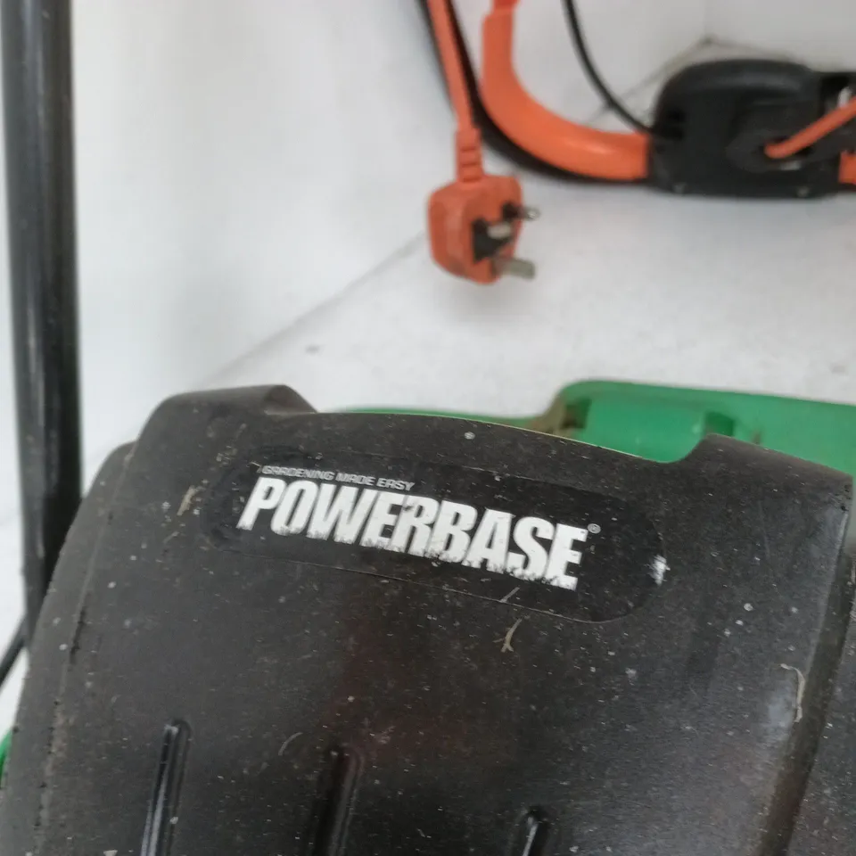 POWERBASE LAWN MOWER – CORDED ELECTRIC, GREEN DECK WITH BLACK MOTOR HOUSING