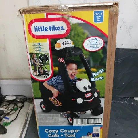 BOXED LITTLE TIKES COZY COUPE CAB TAXI - BLACK - COLLECTION ONLY 