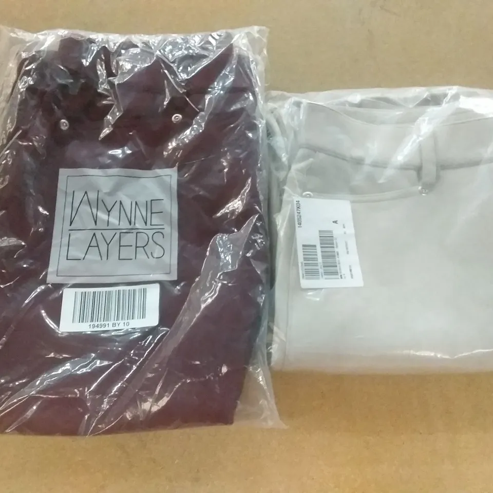 BOX OF APPROXIMATELY 15 MARLA WYNNE STRETCH FAUX SUEDE JEANS - 12 × BURGUNDY SIZE 10, 3 × WHITE SIZE 8