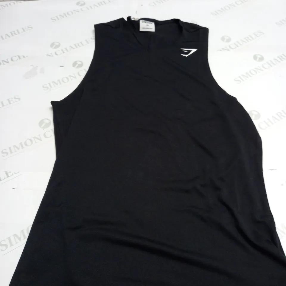 GYMSHARK ARRIVAL TANK TOP IN BLACK - UK XS
