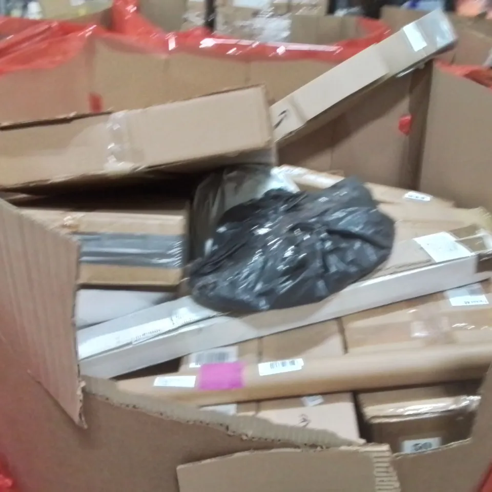 PALLET OF ASSORTED HOUSEHOLD GOODS AND PRODUCTS TO INCLUDE;SOFT TIP DARTBOARD,AREA RUG,SAW