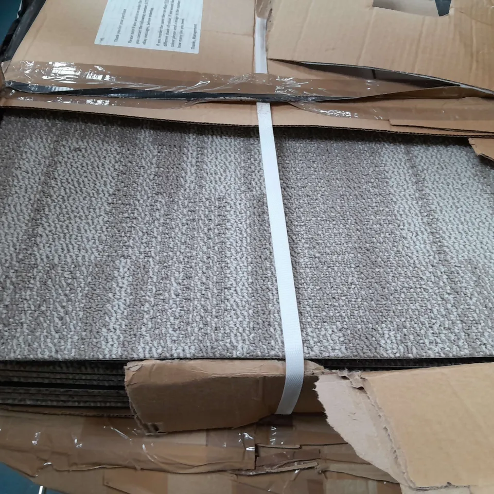 LARGE QUANTITY OF CARPET SQUARES IN BIEGE