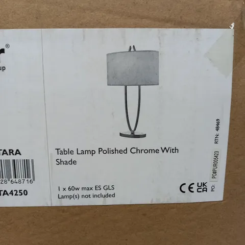 UTARA TABLE LAMP POLISHED CHROME WITH SHADE