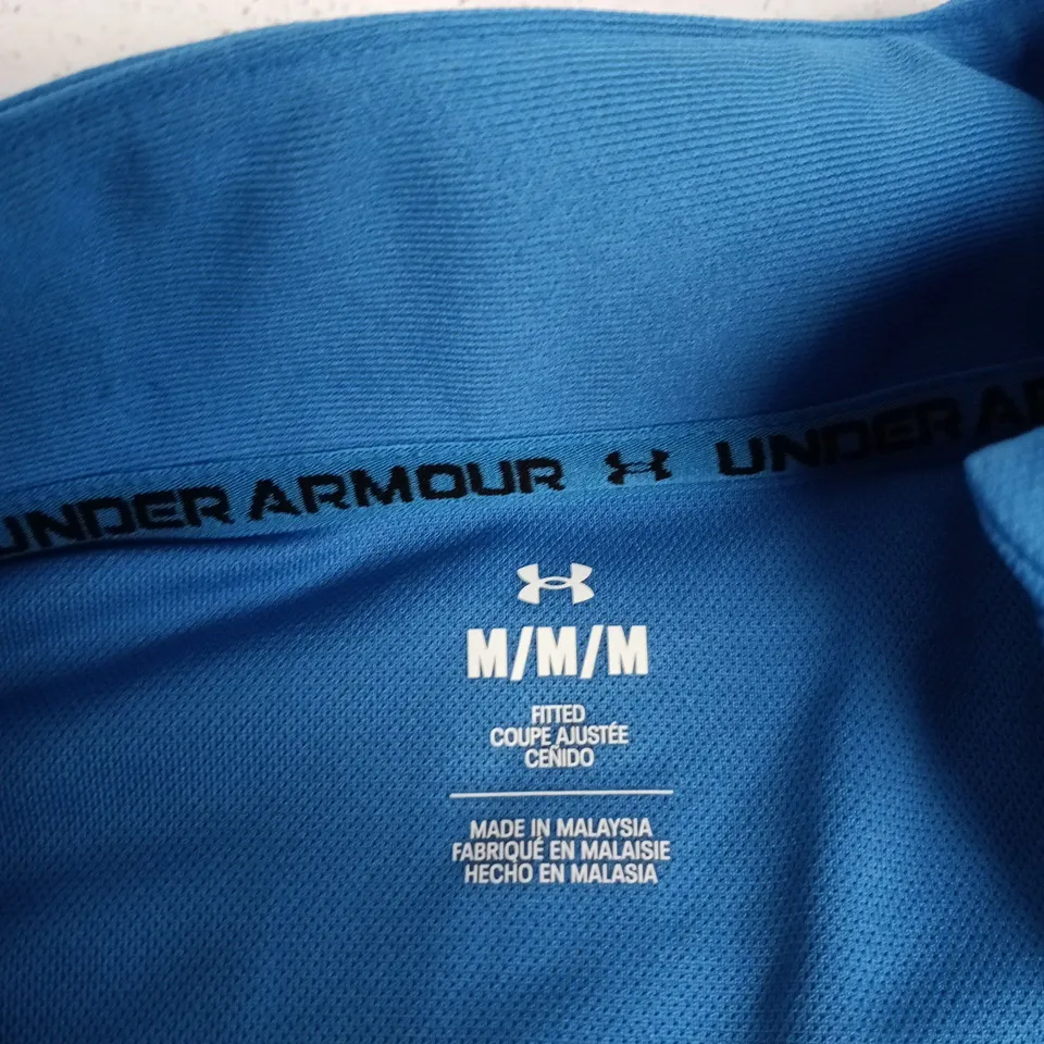 UNDER ARMOUR CHALLENGER TRACKSUIT JACKET – MEN'S MEDIUM (UK M) – BLUE WITH NEON PIPING