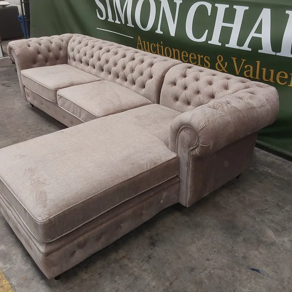 LAURA CHESTERFIELD FABRIC RIGHT HAND CORNER CHAISE  RRP £1999