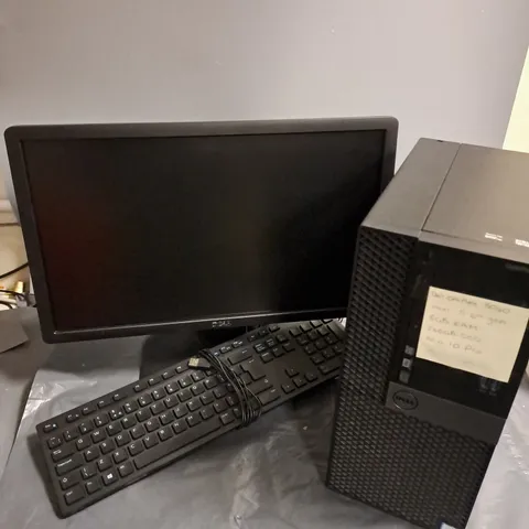 DELL FLAT PANEL MONITOR WITH DELL KEYBOARD AND DELL OPTIPLEX 3040 PC